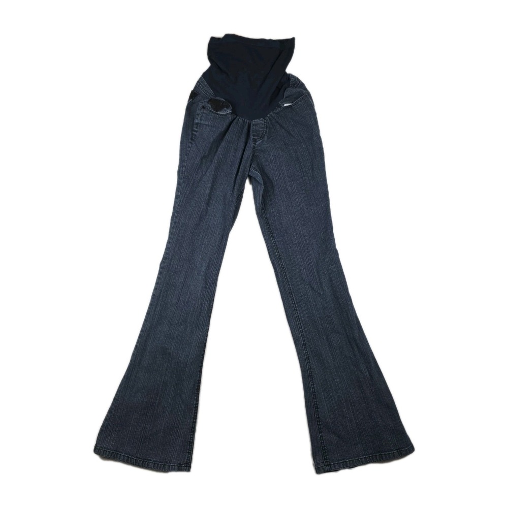 Indigo Rein Maternity Flare Jeans Dark Wash Lace Pocket Secret Fit Belly Size M